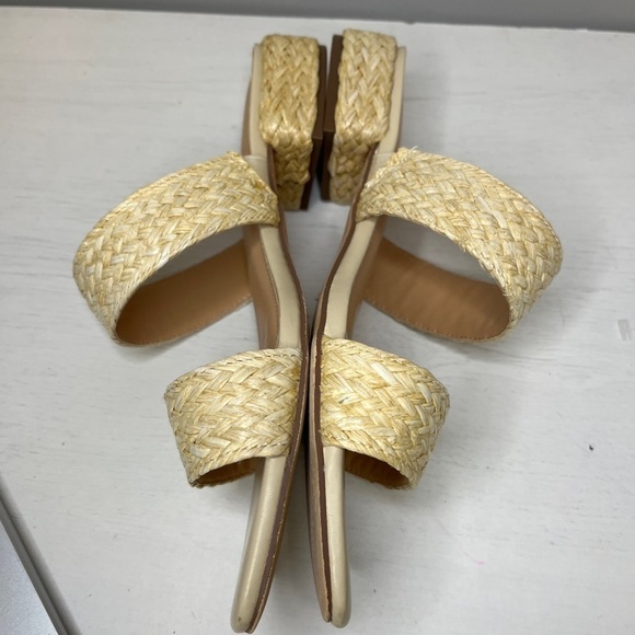 Joie Niki Braided Straw Square Toe Block Heel Sandal Sz 8.5 - Picture 3 of 10